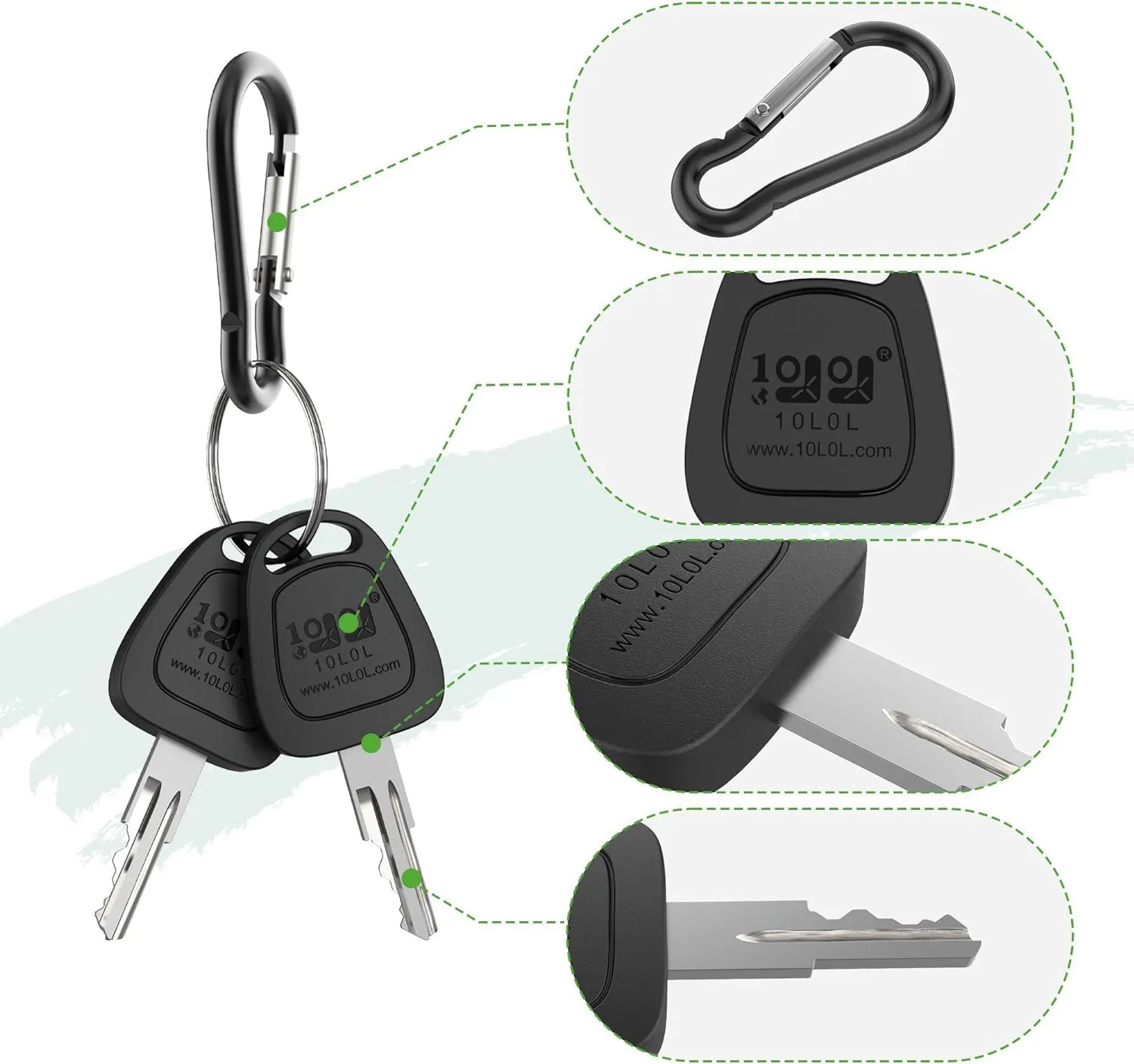 Golf Cart Ignition Keys 2PCS for EZGO RXV 2008-up Electric - 10L0L