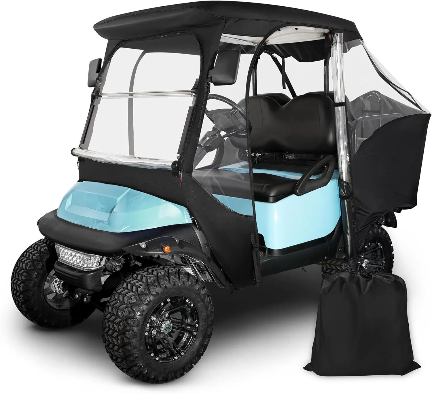 Golf Cart Rain Cover For 4 Passenger Club Car Precedent With Doors With Safety Side Mirror Openings