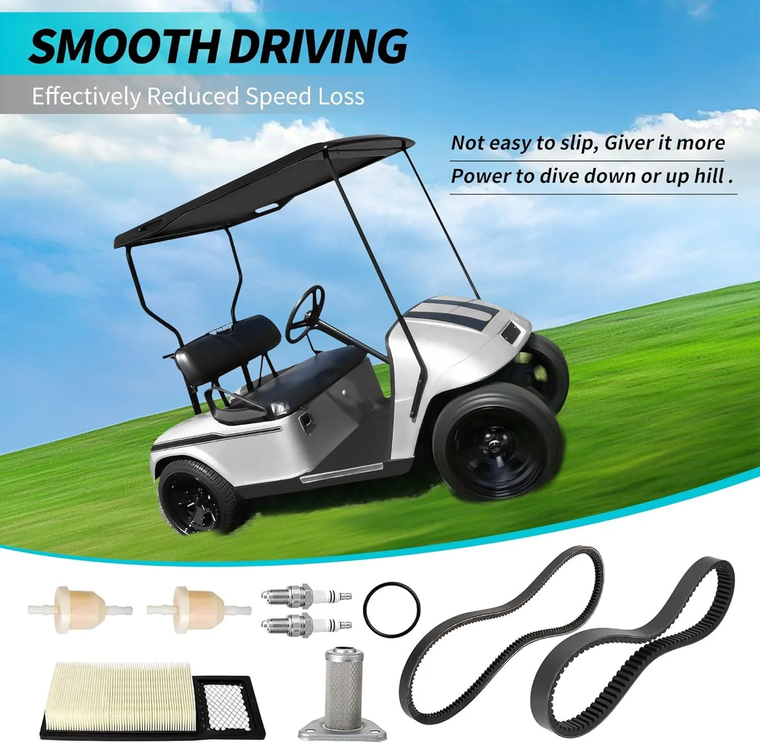 Golf Cart Tune Up Kit/Drive Belt/Starter Belt for EZGO TXT Medalist - 10L0L