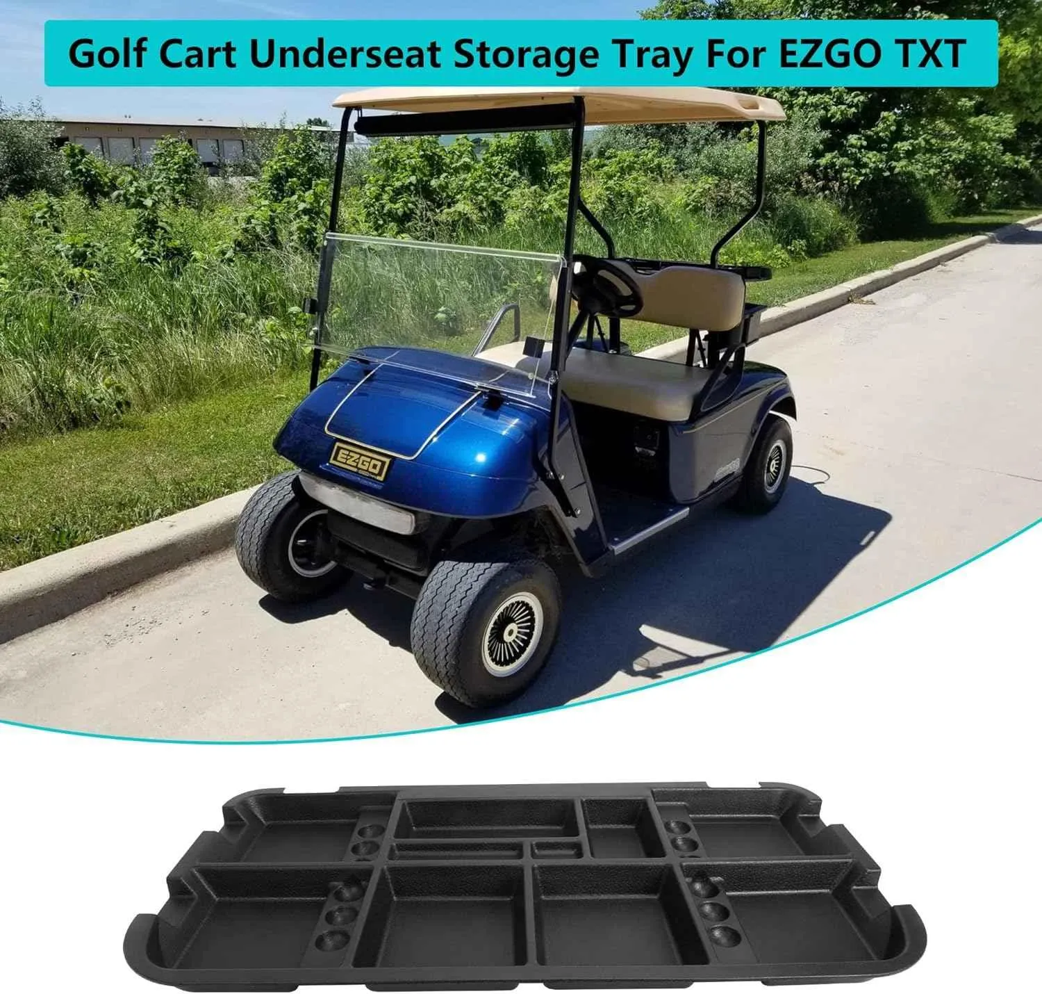 Golf Cart Under Seat Storage Tray for EZGO Club Car Yamaha - 10L0L