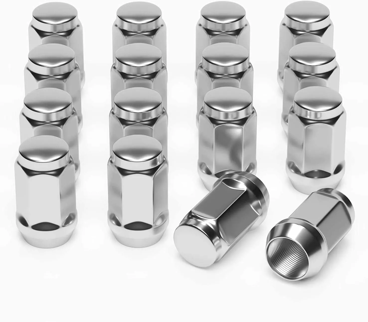 Golf Cart Wheel Lug Nuts Universal for EZGO & Club Car Chrome 16 PCS - 10L0L