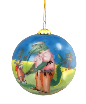 Golf Club Alligator Ball Ornament