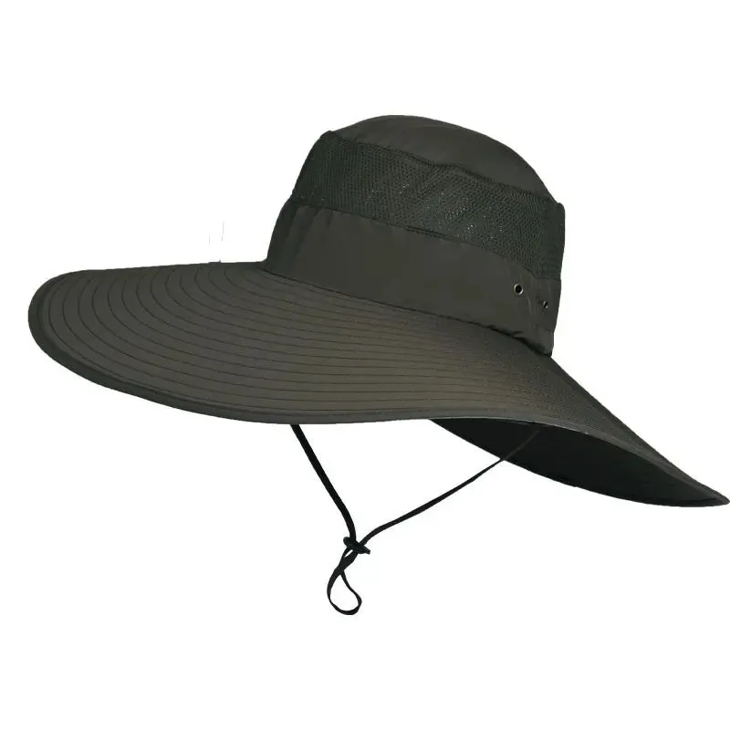 Hot Men's 15CM Big Wide Brim Outdoor Waterproof Mountaineering Cap