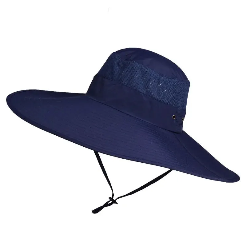 Hot Men's 15CM Big Wide Brim Outdoor Waterproof Mountaineering Cap