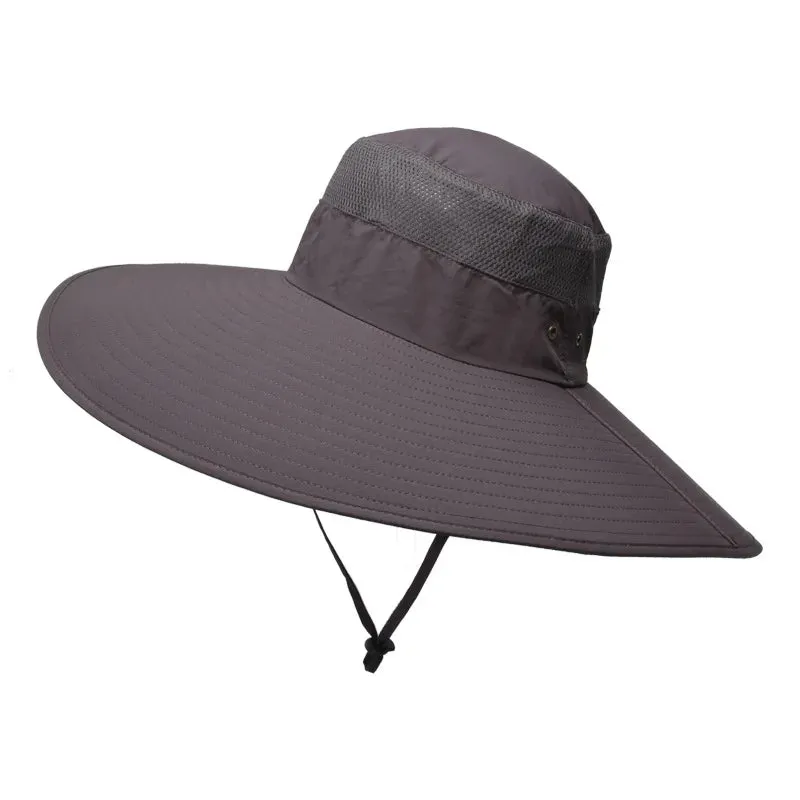 Hot Men's 15CM Big Wide Brim Outdoor Waterproof Mountaineering Cap