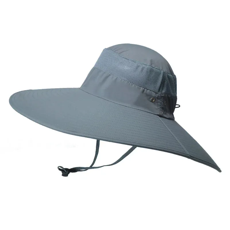 Hot Men's 15CM Big Wide Brim Outdoor Waterproof Mountaineering Cap