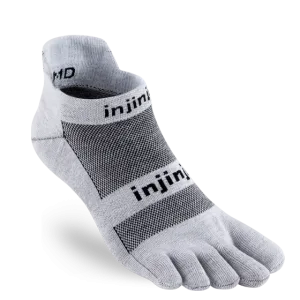 Injinji Men's Run Lightweight No-Show Sock in Gray