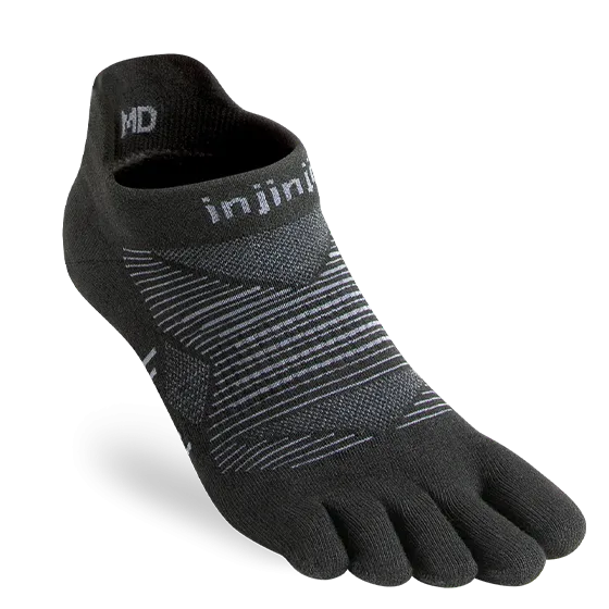 Injinji Men's Run Lightweight No-Show Sock in Noir