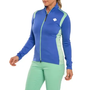 J.Lindeberg Women's Solar Full Zip Golf Mid Layer - Dazzling Blue