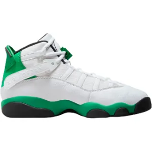 Kid's Jordan 6 Rings Shoes - White / Black / Lucky Green