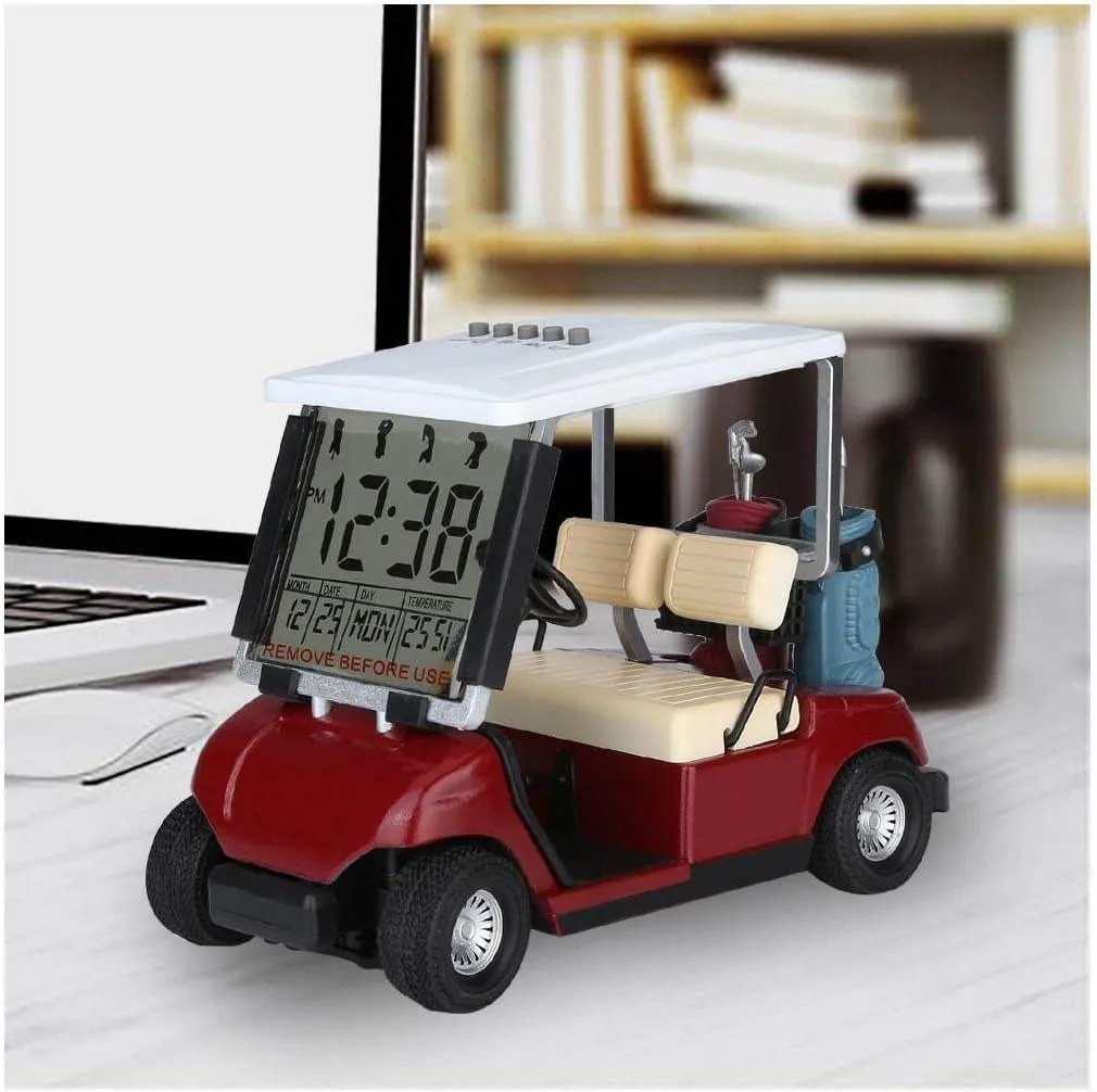 LCD Display Mini Golf Cart Clock for Golf Fans Gift Race Souvenir - 10L0L