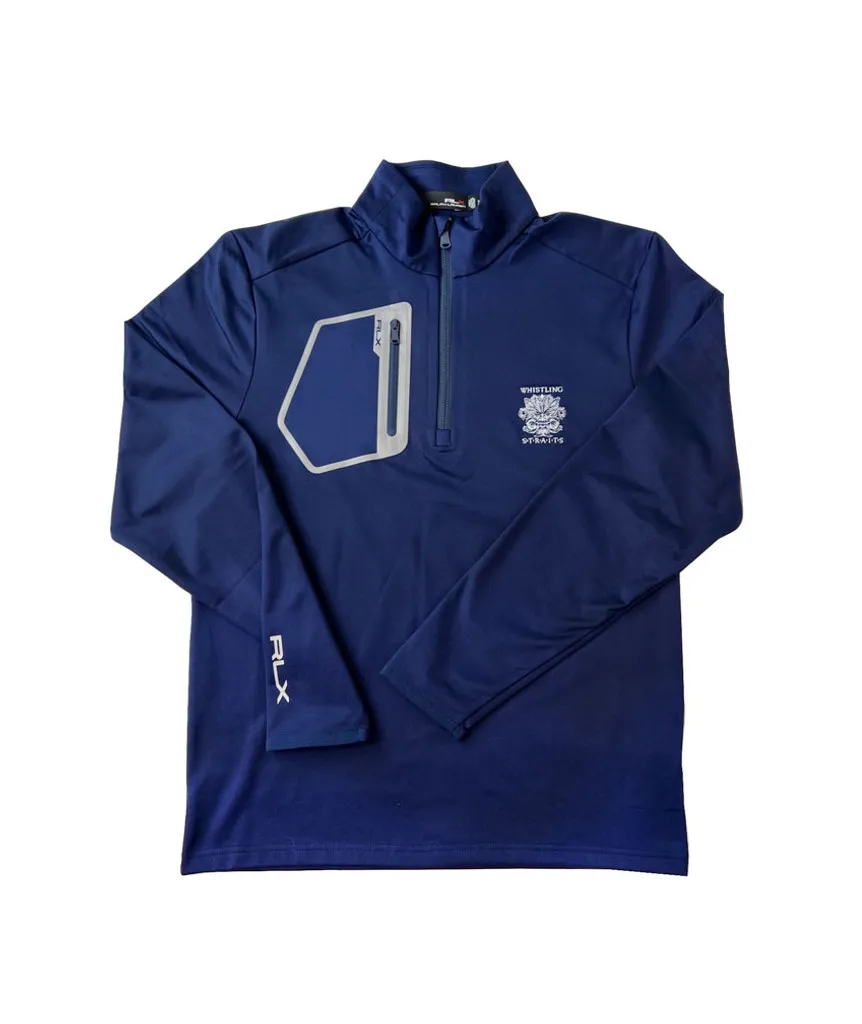 MEN&#039;S RLX GOLF PERFORMANCE JERSEY QUARTER-ZIP PULLOVER. WHISTLING STRAITS® LOGO EXCLUSIVELY. 2 COLOR OPTIONS