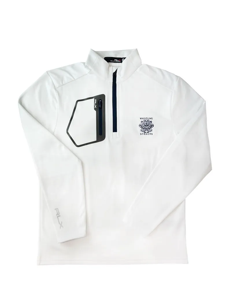 MEN&#039;S RLX GOLF PERFORMANCE JERSEY QUARTER-ZIP PULLOVER. WHISTLING STRAITS® LOGO EXCLUSIVELY. 2 COLOR OPTIONS