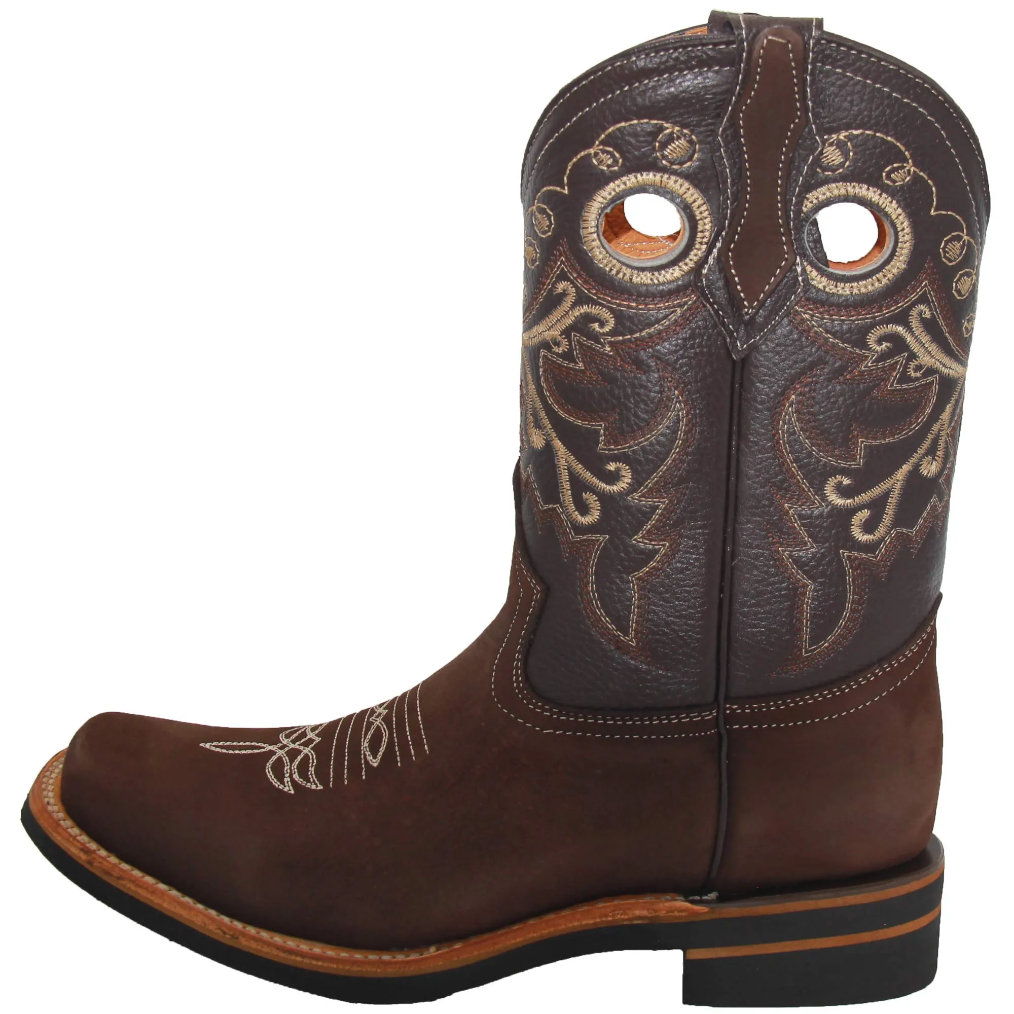 Men's Genuine Leather Square Toe Rodeo Cowboy Boot