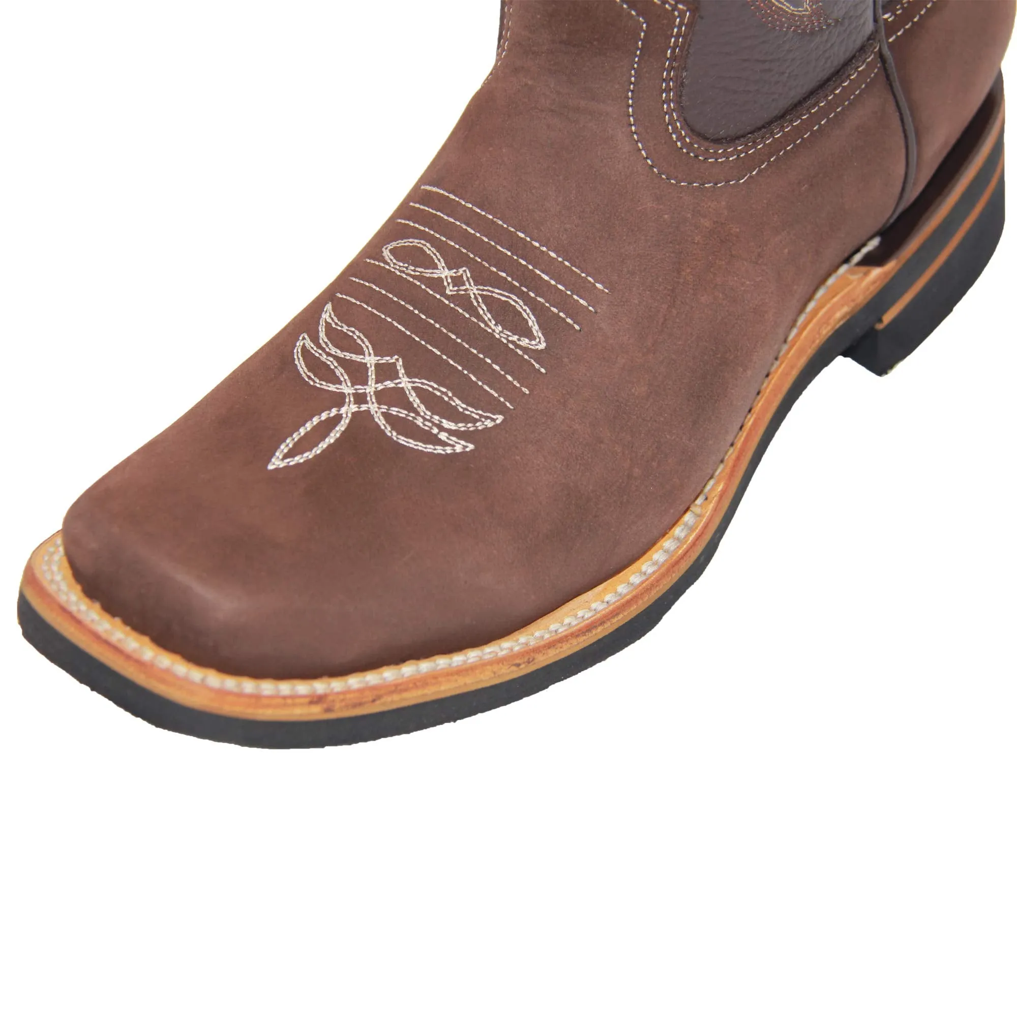 Men's Genuine Leather Square Toe Rodeo Cowboy Boot