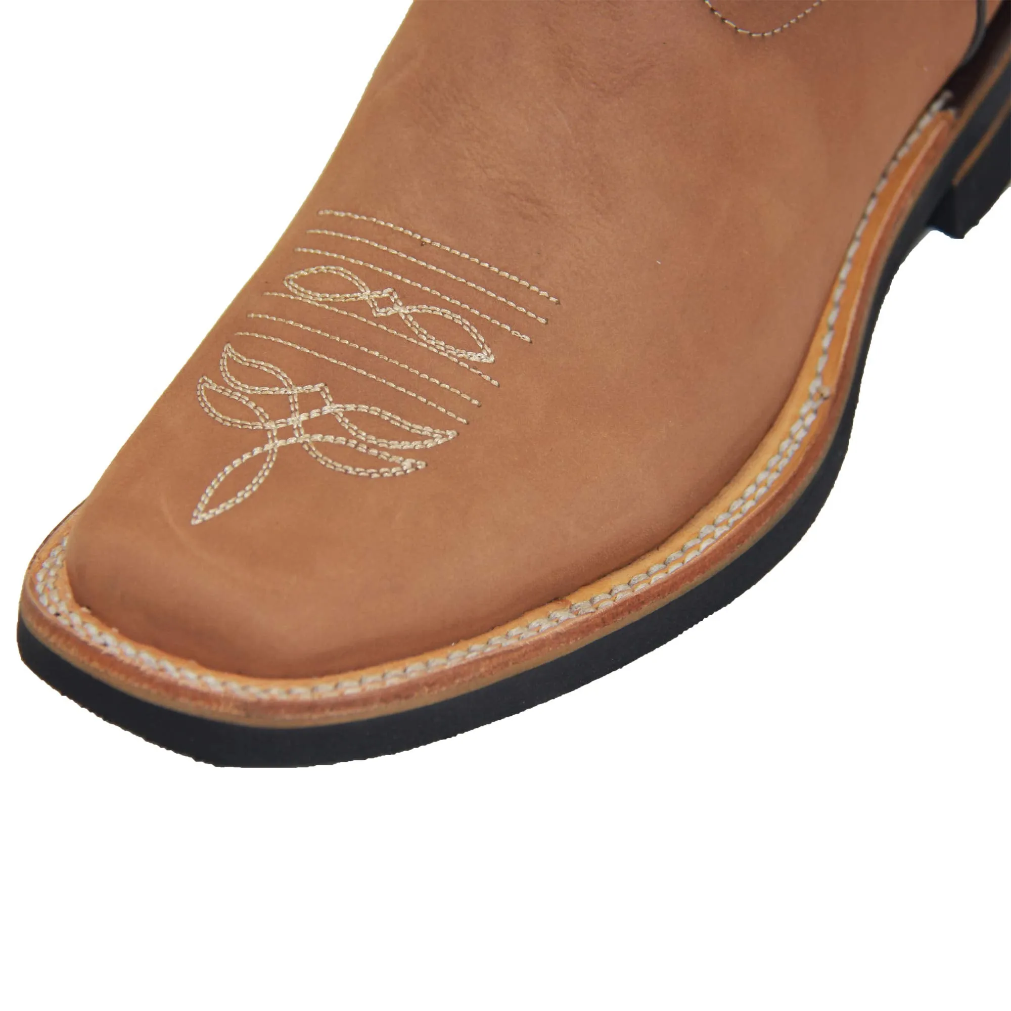 Men's Genuine Leather Square Toe Rodeo Cowboy Boot