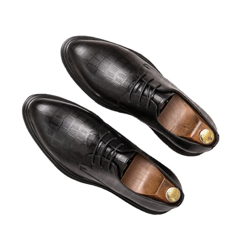 men's leather shoes soft leather British style youth business dress Joker retro casual men's shoes tide