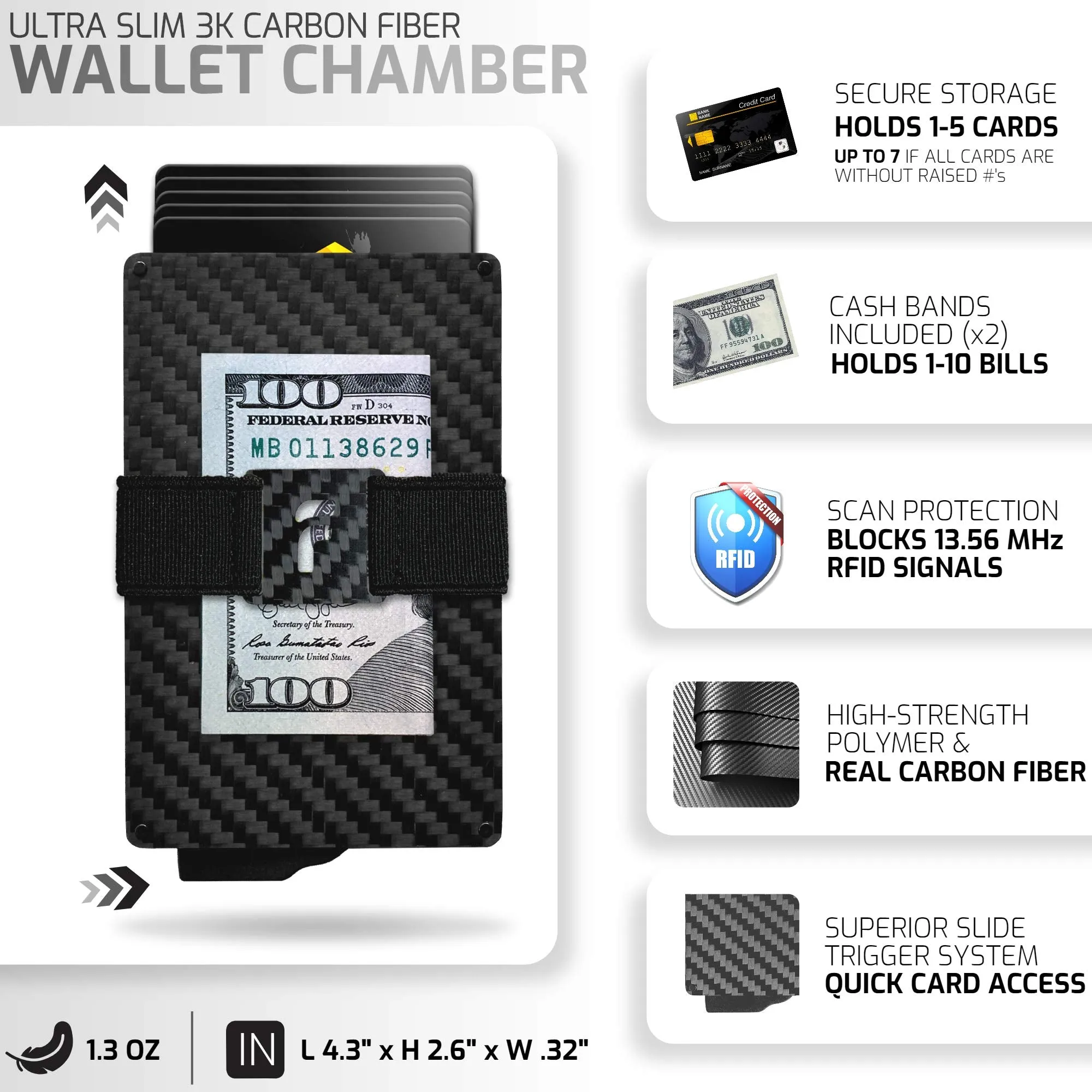 Minimalist Wallet For Men - Slim Credit Card Holder Rfid Mens Wallets