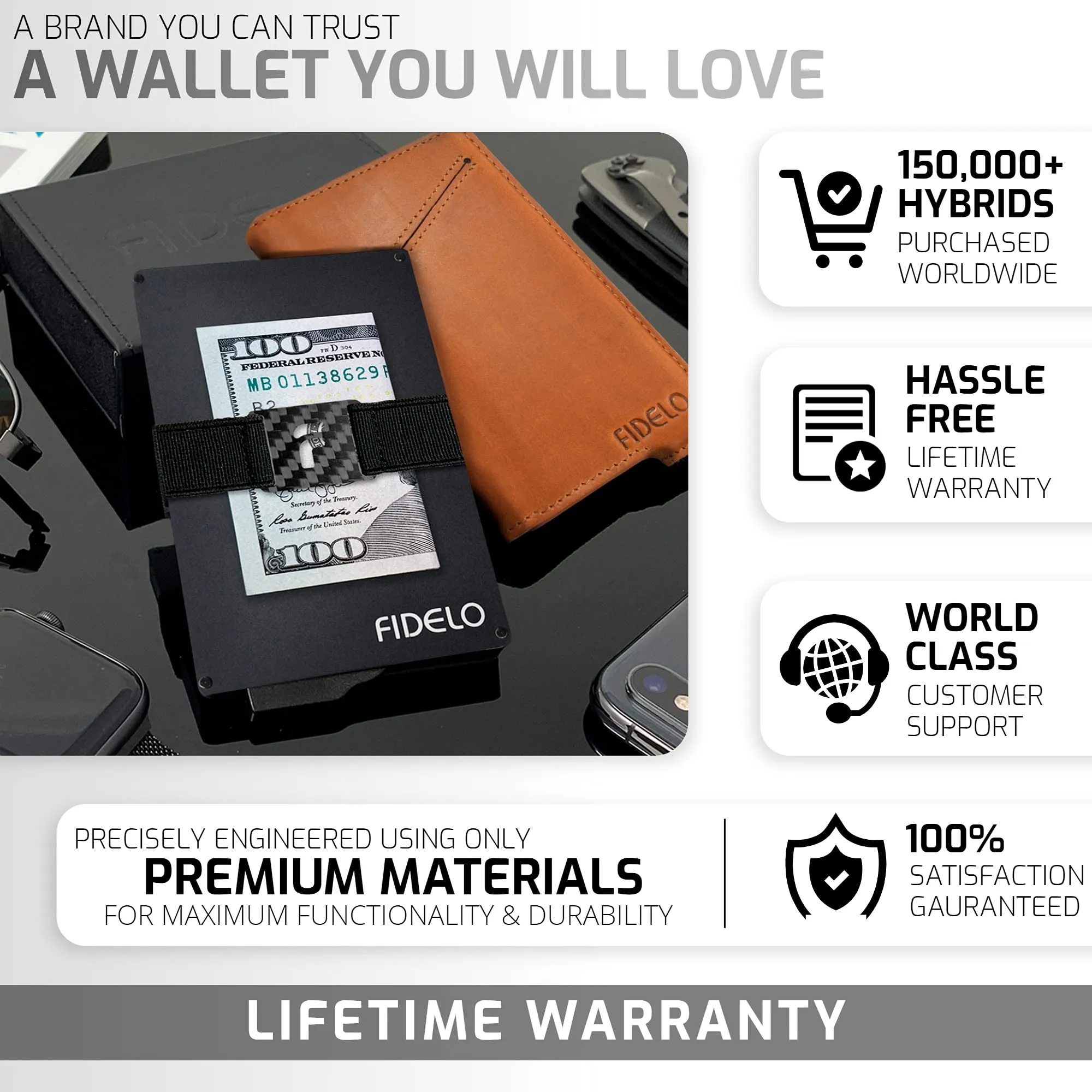 Minimalist Wallets Card Wallet - Hybrid Rfid Wallets For Men Slim Wallet