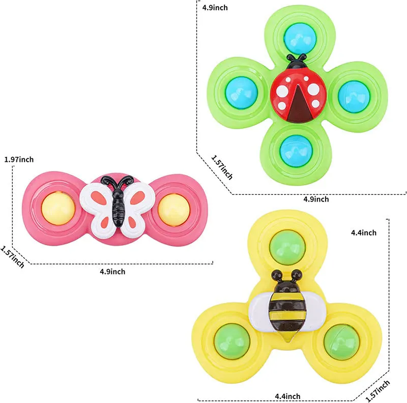 Montessori Baby Spin Top Bath Toys Rattles Teether