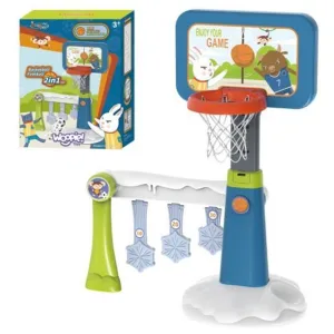 (Net) 2 in 1 Cartoon Basketball Hoop Set - Fun Sports Learning for Kids