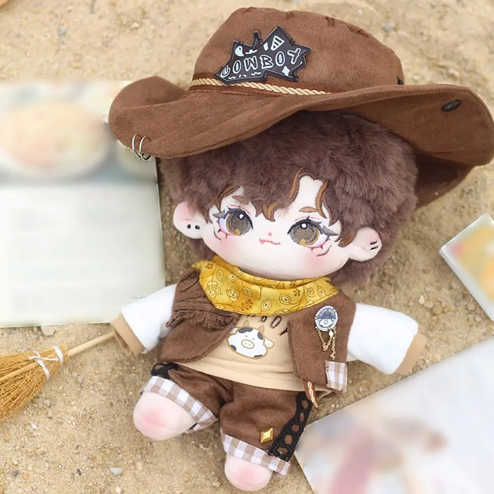 niannyyhouse 10cm 20cm Plush Doll Clothes Hat T-Shirt Pants Scarf Vest Shoes Denim Outfit Doll Dressup