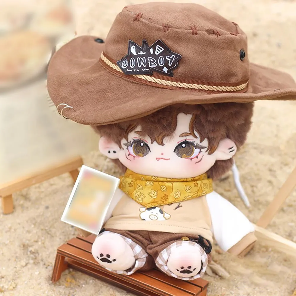 niannyyhouse 10cm 20cm Plush Doll Clothes Hat T-Shirt Pants Scarf Vest Shoes Denim Outfit Doll Dressup