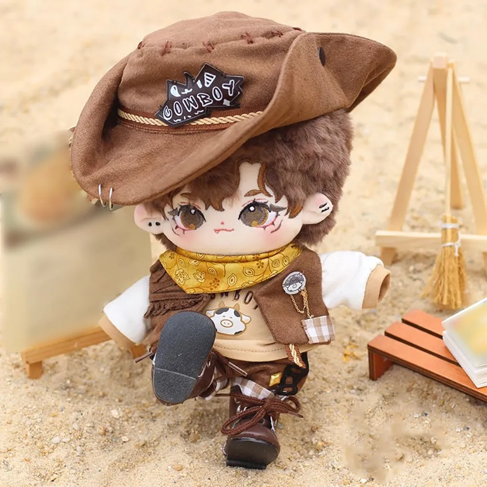 niannyyhouse 10cm 20cm Plush Doll Clothes Hat T-Shirt Pants Scarf Vest Shoes Denim Outfit Doll Dressup