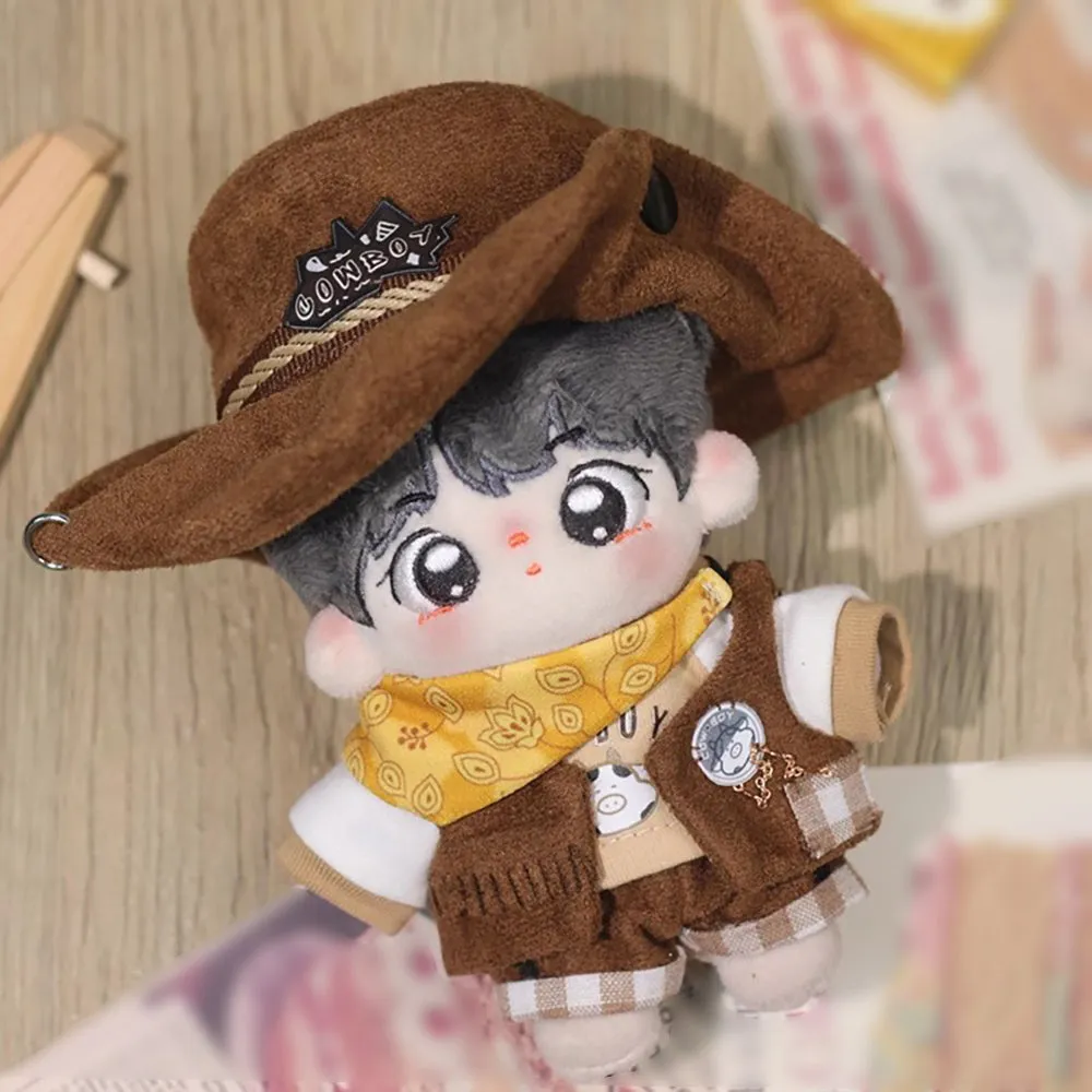 niannyyhouse 10cm 20cm Plush Doll Clothes Hat T-Shirt Pants Scarf Vest Shoes Denim Outfit Doll Dressup