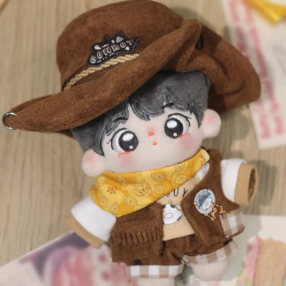 niannyyhouse 10cm 20cm Plush Doll Clothes Hat T-Shirt Pants Scarf Vest Shoes Denim Outfit Doll Dressup