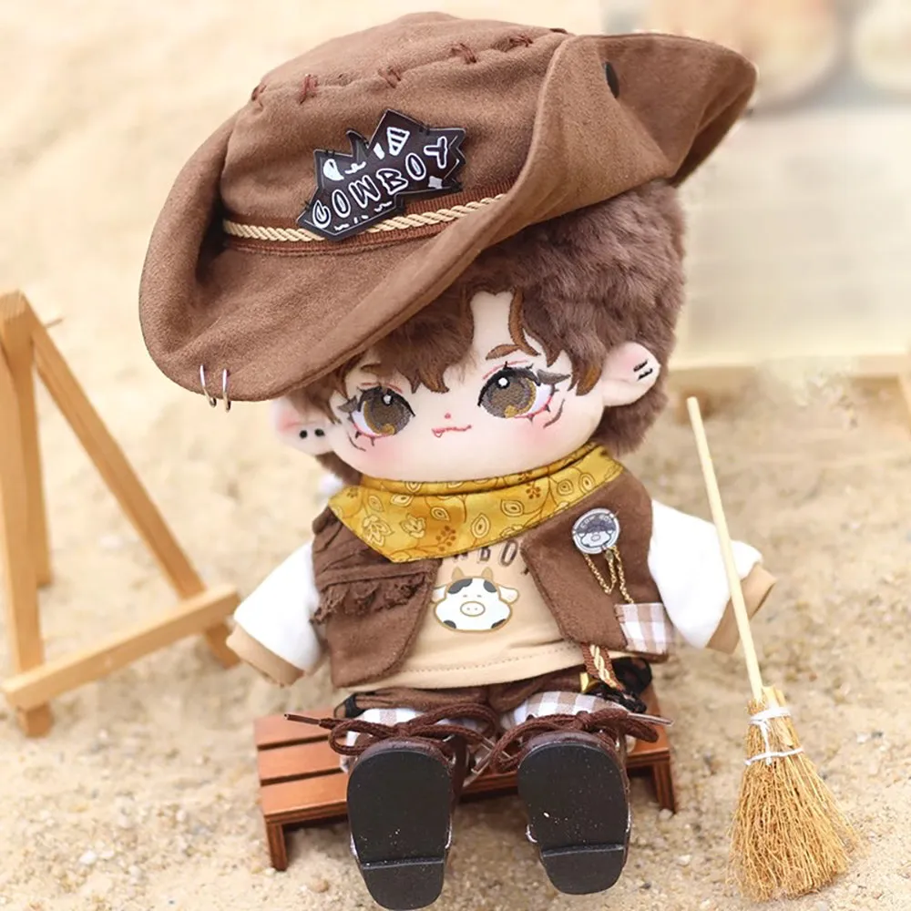 niannyyhouse 10cm 20cm Plush Doll Clothes Hat T-Shirt Pants Scarf Vest Shoes Denim Outfit Doll Dressup