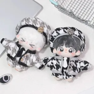 niannyyhouse 10cm Plush Doll Clothes Hat Coat Shirt Pants Neckties Shoes Plaid Outfit Toy Accessories Dress Up