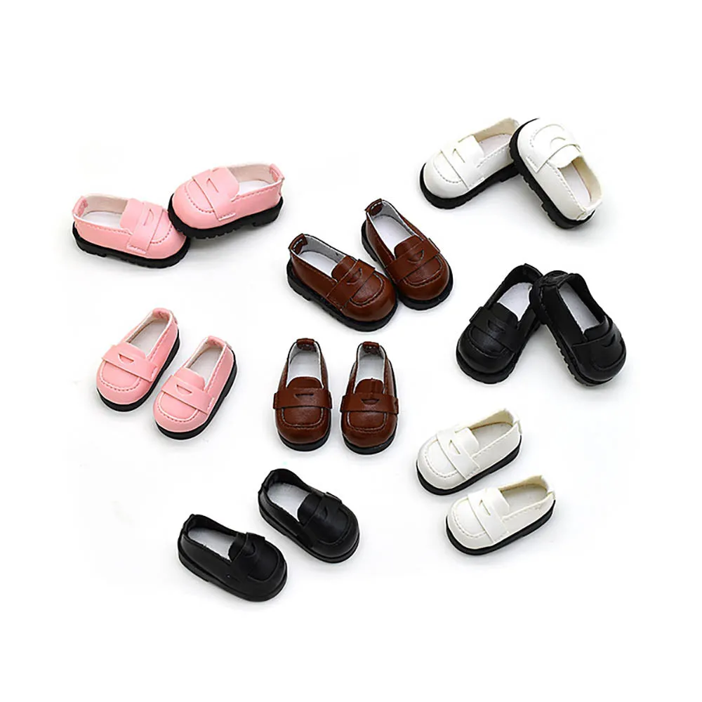 niannyyhouse 15cm 20cm Plush Doll Loafers 1/6BJD Leather Shoes 30cm Ball Jointed Dolls Dress Up