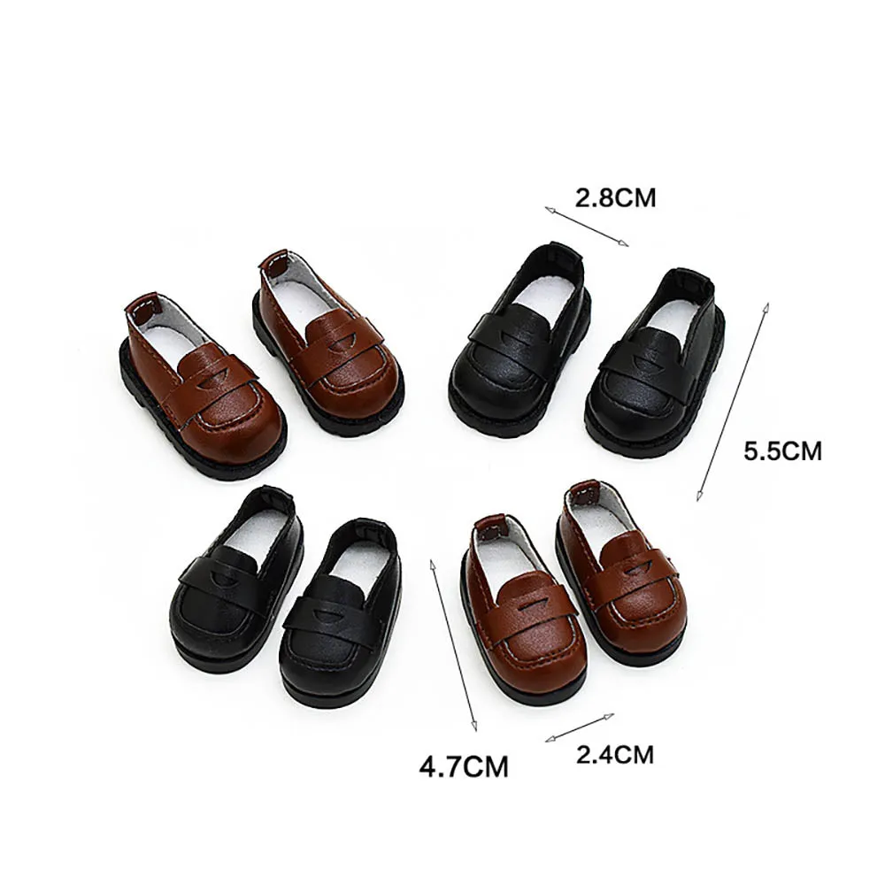 niannyyhouse 15cm 20cm Plush Doll Loafers 1/6BJD Leather Shoes 30cm Ball Jointed Dolls Dress Up