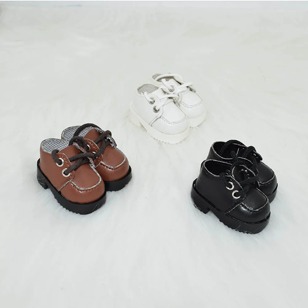 niannyyhouse 20cm Plush Doll 1/6BJD High Leather Shoes Length 5cm Stuffed Toy Dressup Gift