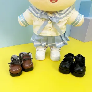 niannyyhouse 20cm Plush Doll 1/6BJD High Leather Shoes Length 5cm Stuffed Toy Dressup Gift