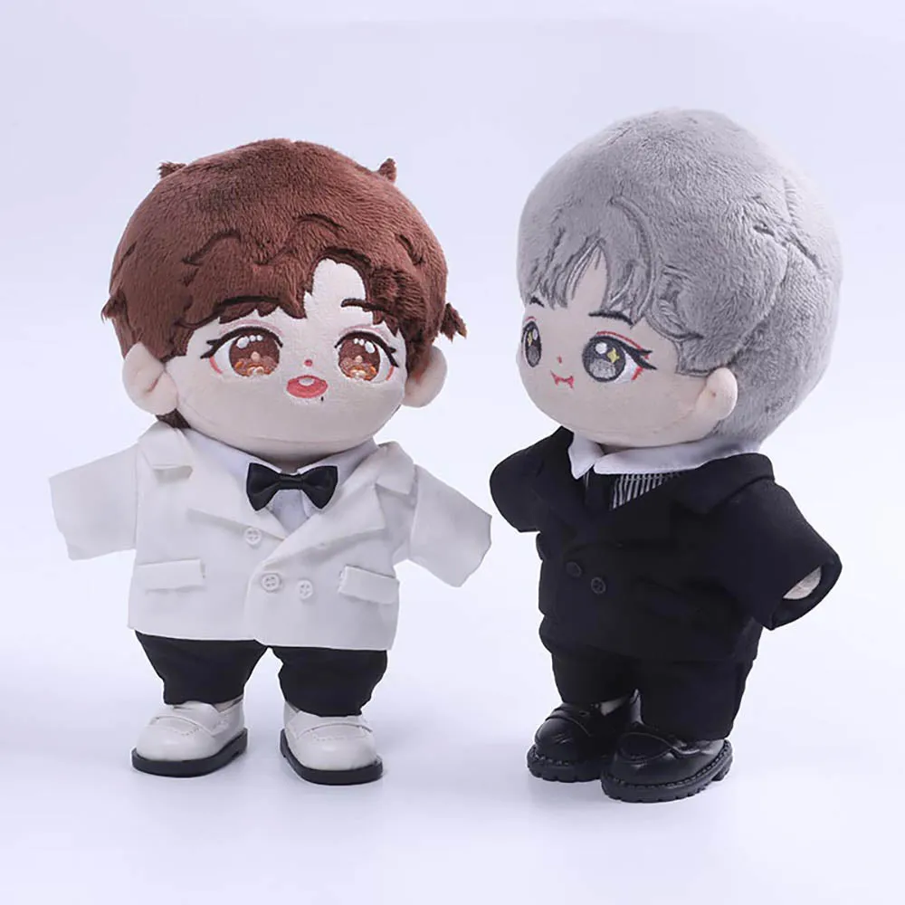 niannyyhouse 20cm Plush Doll Clothes Coat White Shirt Trousers Accessories Shoes Suits 8in Soft Stuffed Toy Dressup