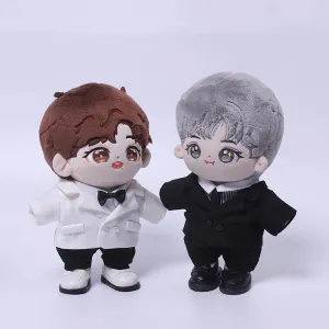 niannyyhouse 20cm Plush Doll Clothes Coat White Shirt Trousers Accessories Shoes Suits 8in Soft Stuffed Toy Dressup