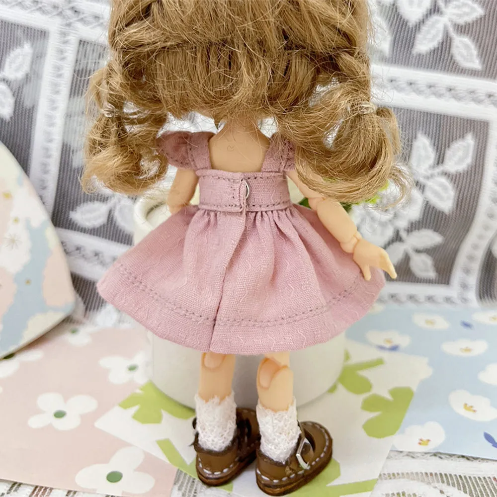 niannyyhouse OB11 1/12 BJD Doll Clothes Dress Bunny Shoes 4.3in Action Figures Doll Dressup