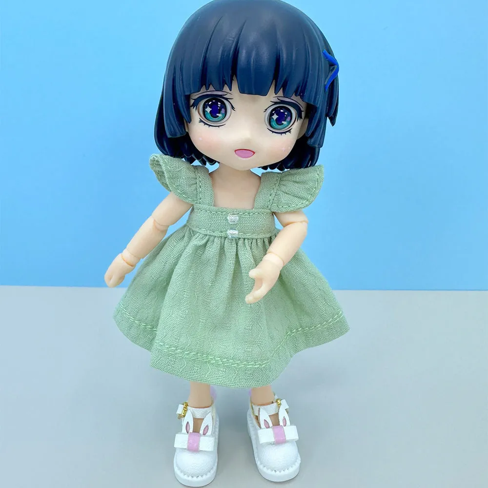 niannyyhouse OB11 1/12 BJD Doll Clothes Dress Bunny Shoes 4.3in Action Figures Doll Dressup