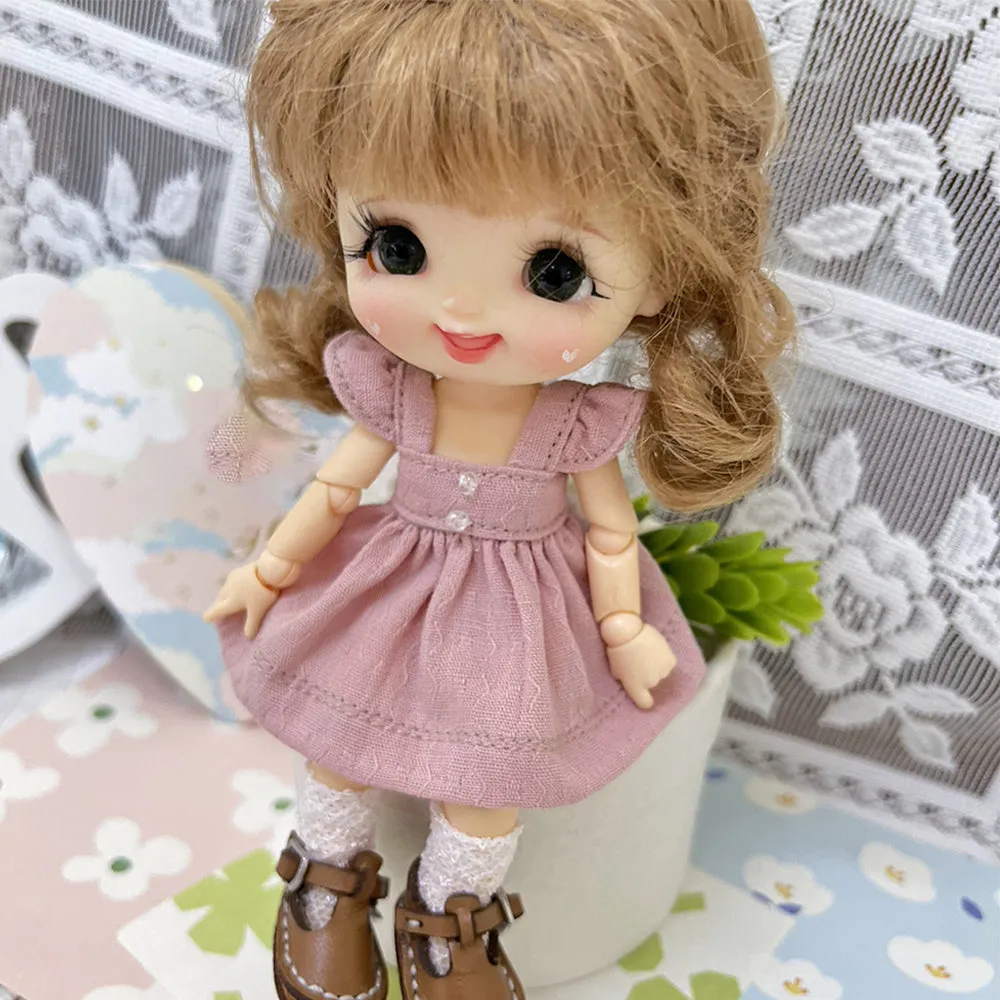 niannyyhouse OB11 1/12 BJD Doll Clothes Dress Bunny Shoes 4.3in Action Figures Doll Dressup