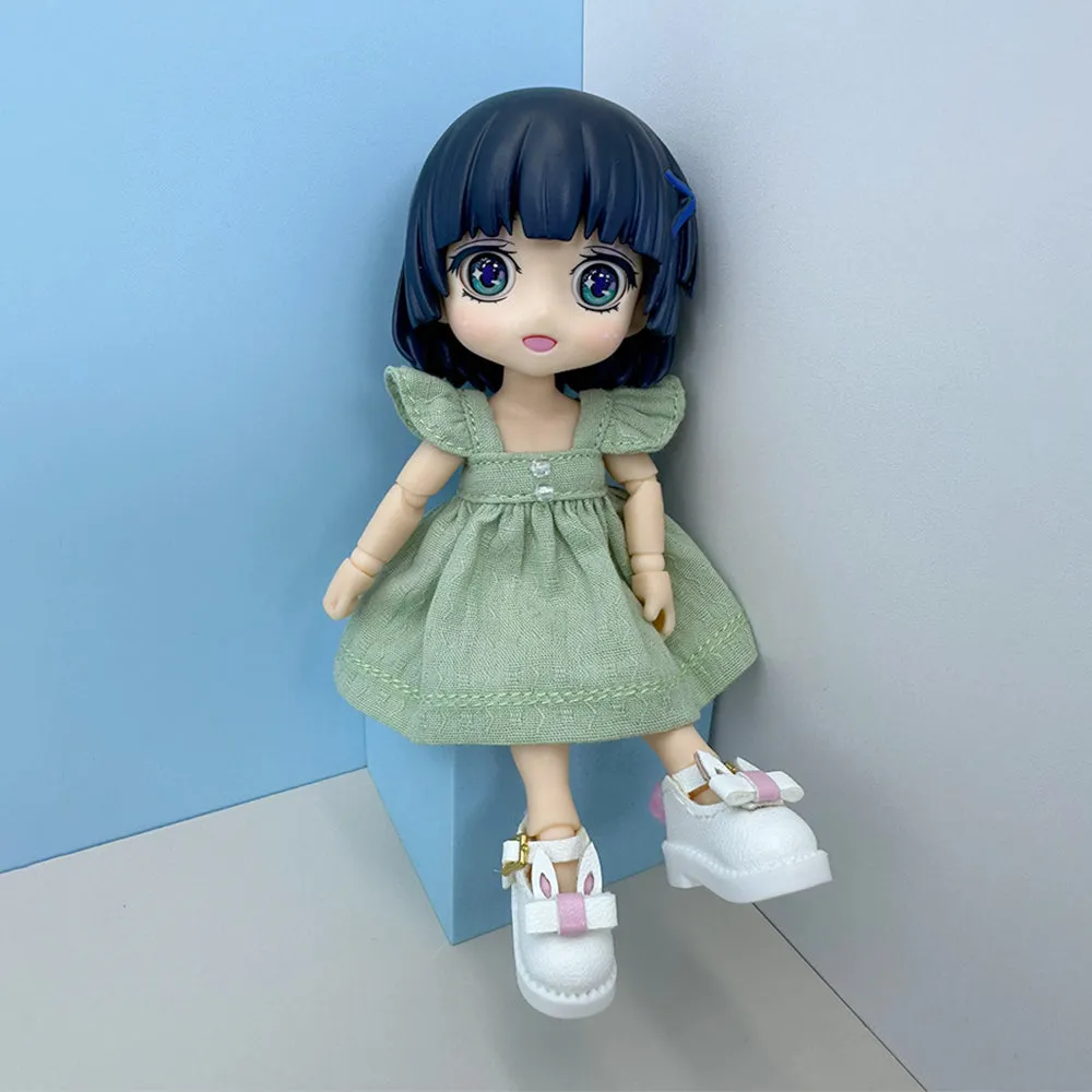 niannyyhouse OB11 1/12 BJD Doll Clothes Dress Bunny Shoes 4.3in Action Figures Doll Dressup