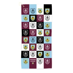 Personalised Burnley Chequered Golf Towel