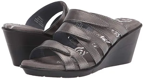 Propét Women's Lexie Wedge Slide Sandal Silver 7 2e Us Pair of Shoes