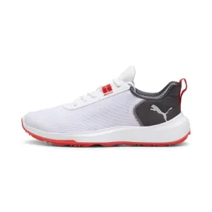 Puma Men's FUSION CRUSH SPORT Wide Spikeless Golf Shoes - Puma White /Dark Coal