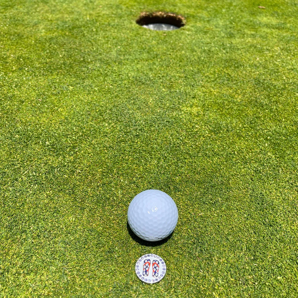 Purple Flip Flops Golf Ball Marker Necklace