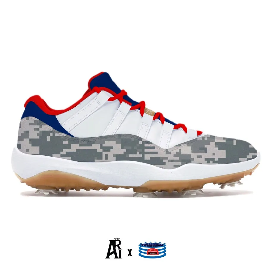 "USA Camo" Jordan 11 Retro Low Golf Shoes