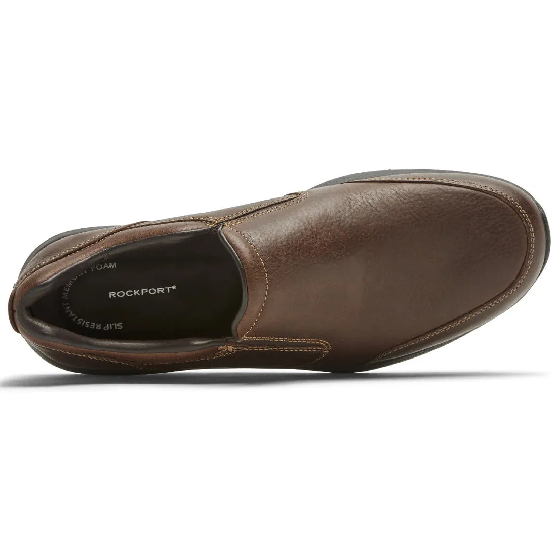 ROCKPORT MEN'S EDGE HILL 2 DOUBLE GORE SLIP-ON - BROWN