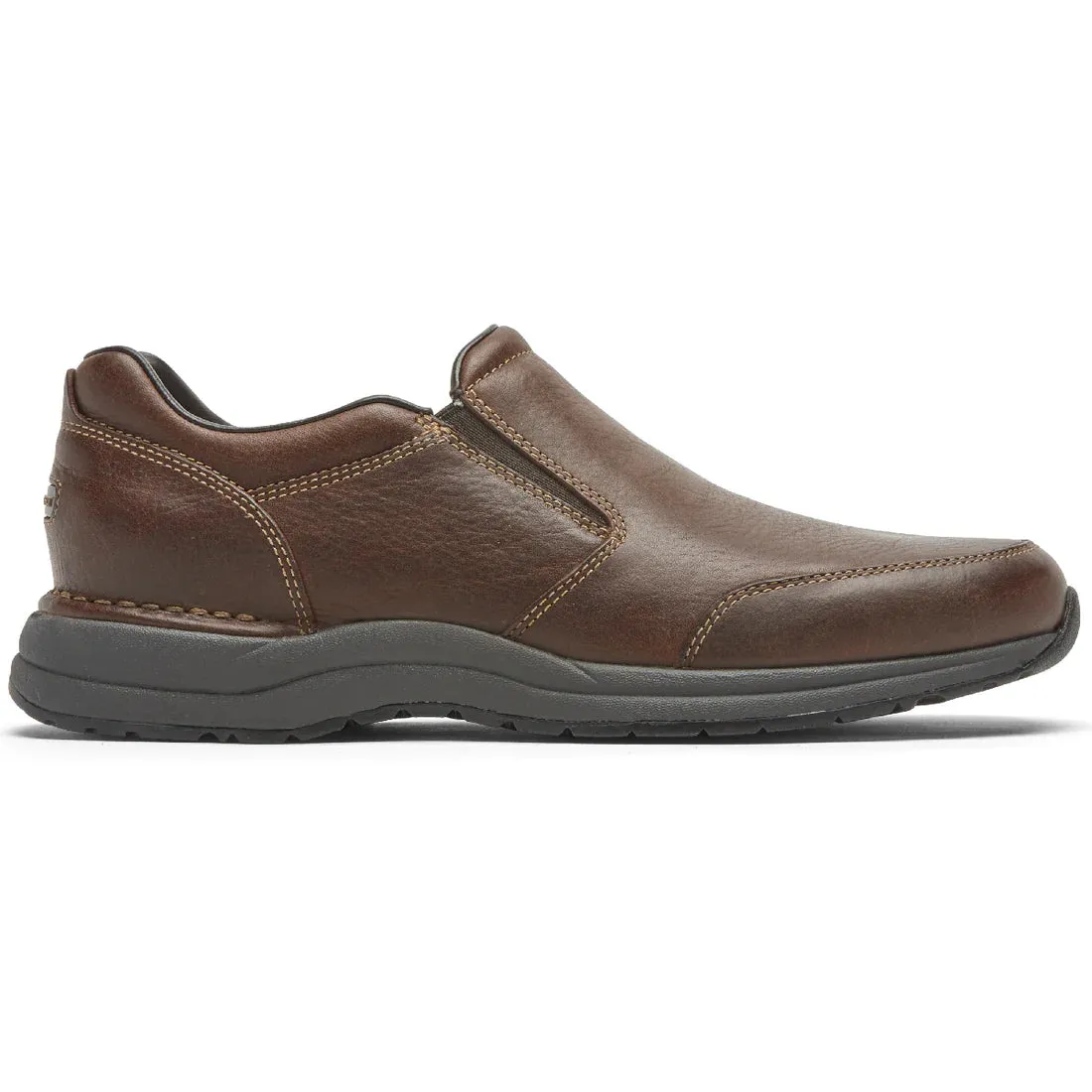 ROCKPORT MEN'S EDGE HILL 2 DOUBLE GORE SLIP-ON - BROWN