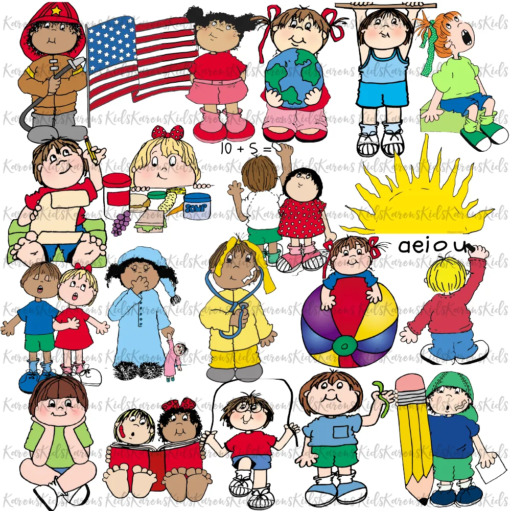 SCHEDULE CARDS Kids Theme Clipart Version (Karen's Kids Clipart)